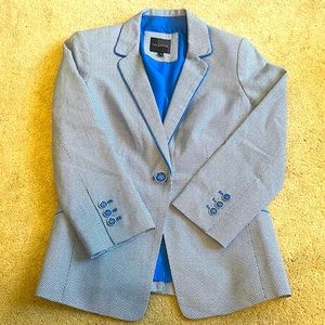 The Limited blue and white blazer